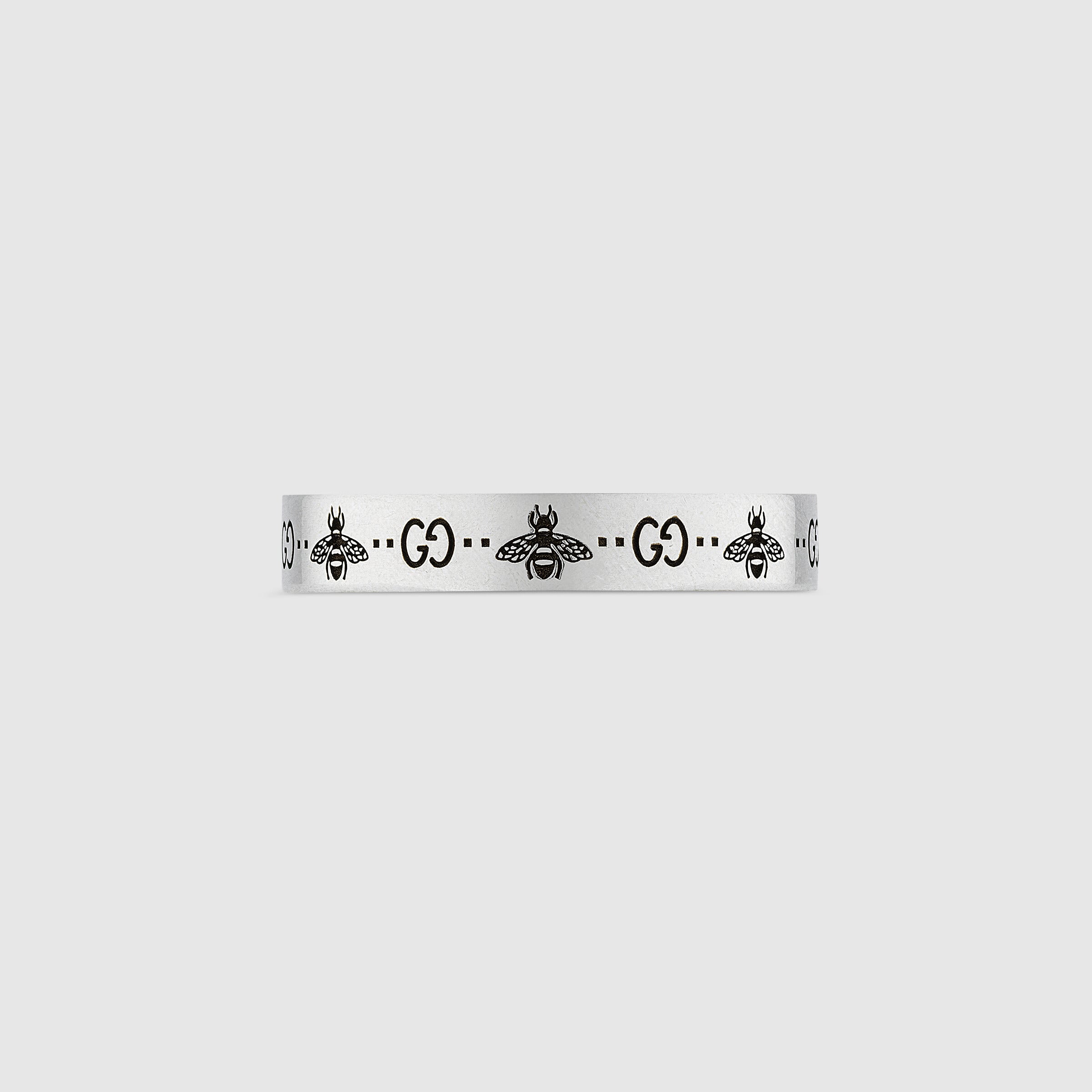 Gucci GG and Bee Silver 4mm Band