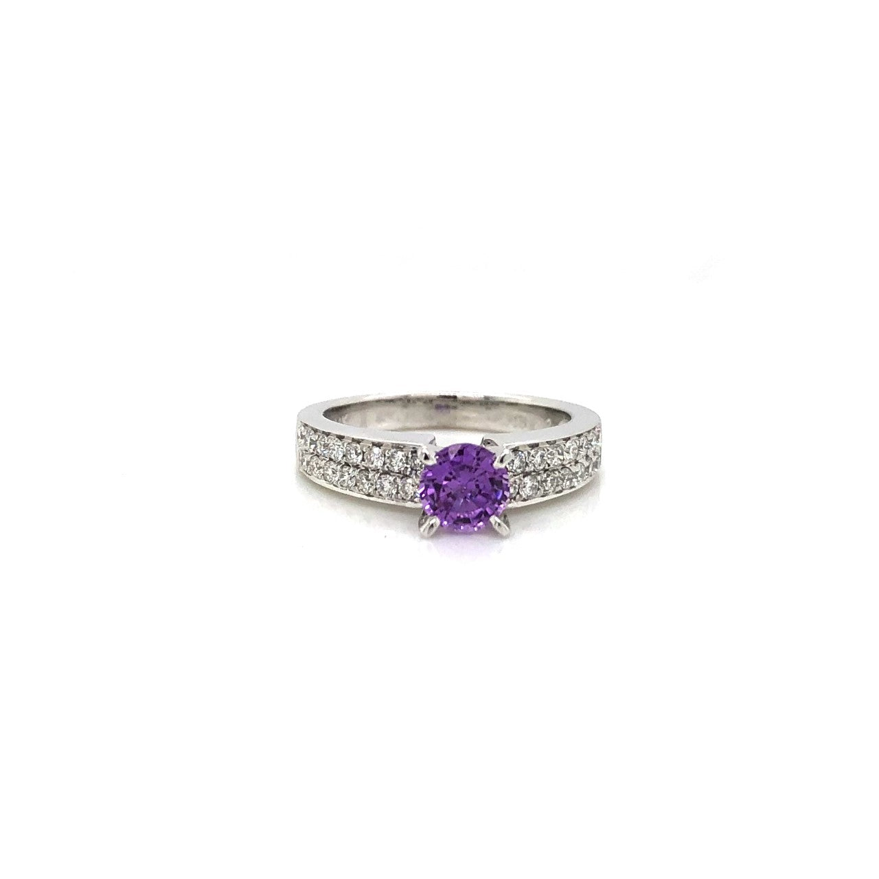 14K White Gold Ladies Purple Sapphire Ring