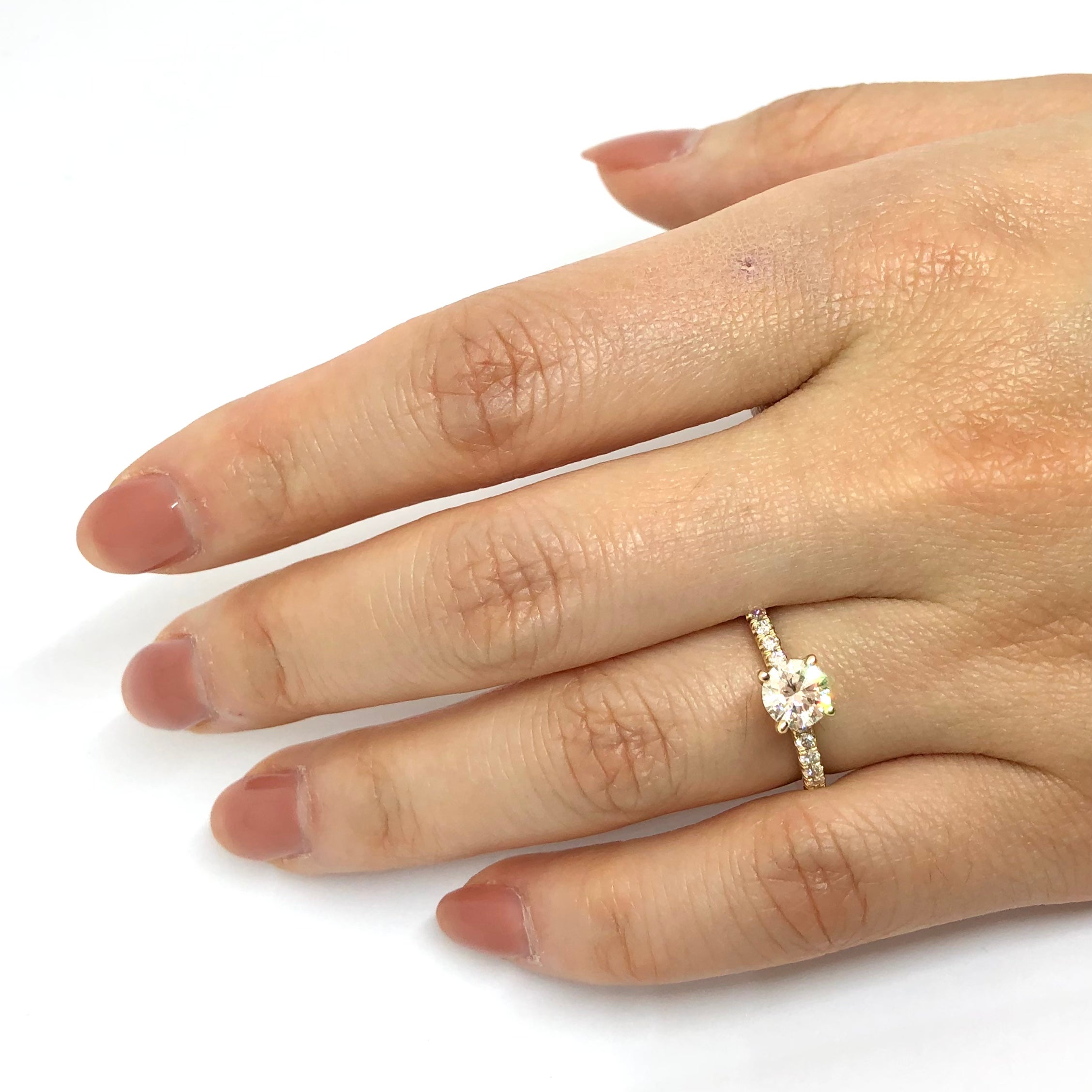 De Beers Forevermark Solitaire Engagement Ring with Shoulder Diamonds