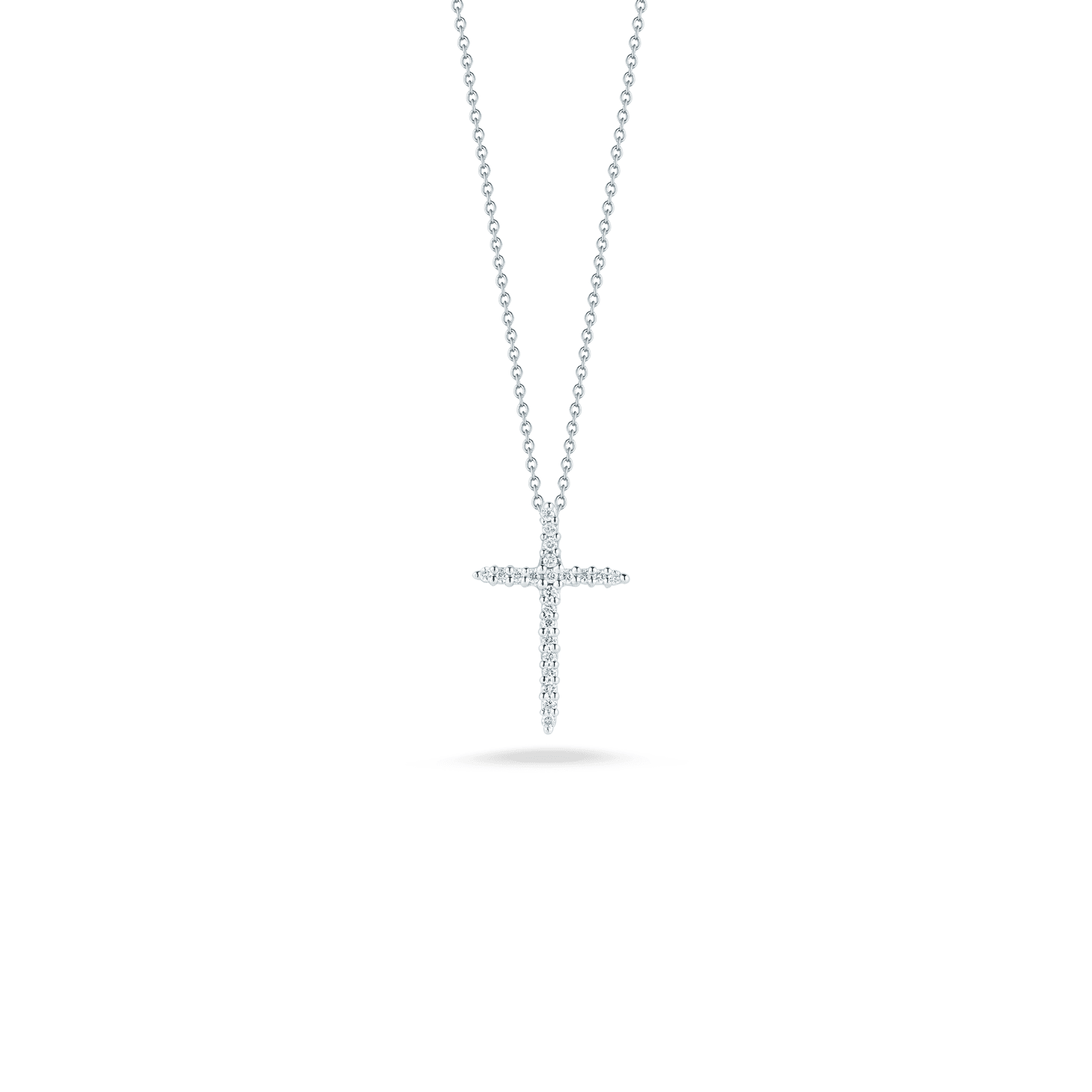 Roberto Coin 18KW Small Cross Necklace