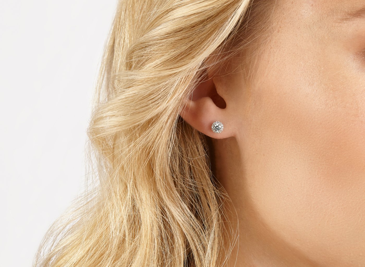 Lightbox Jewelry 10KW Halo Studs 1/2ctw White LGD