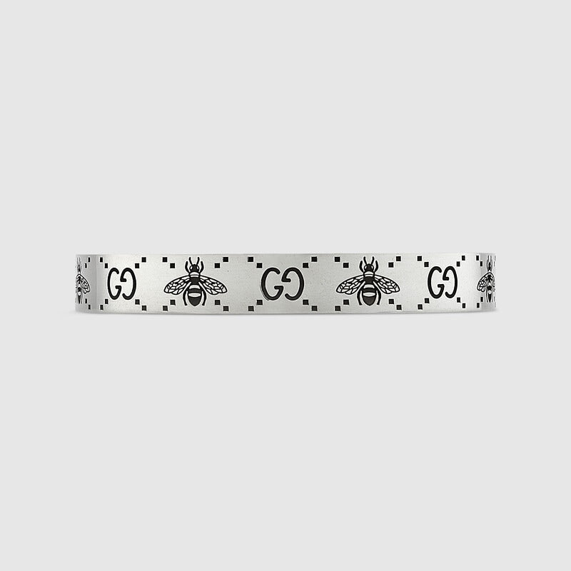 Gucci Silver GG and Bee Cuff