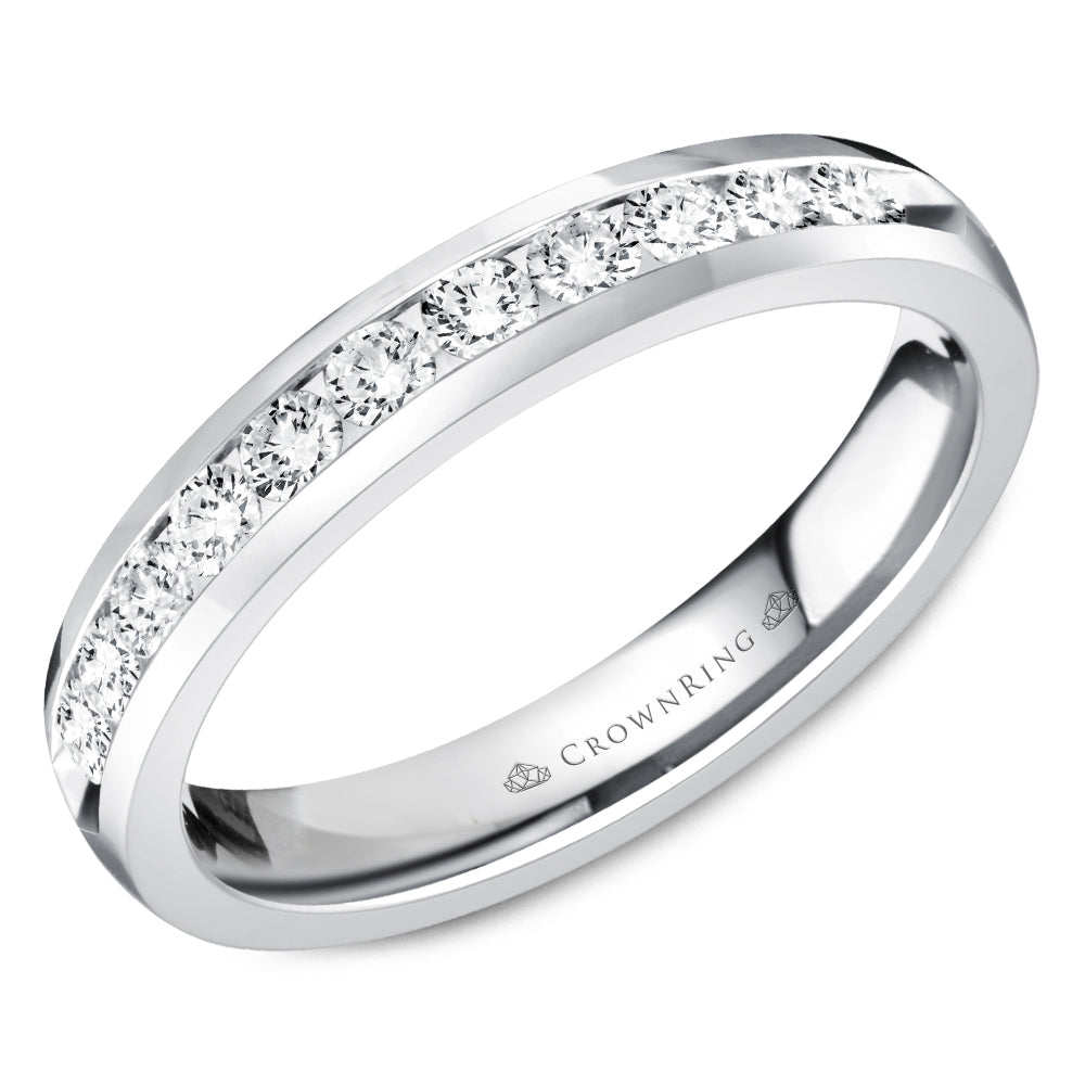 Channel Set Semi-Eternity Anniversary Band with Round Diamonds 1/3ct