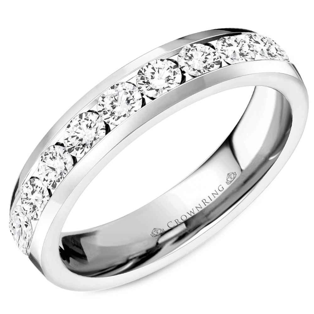 Channel Set Semi-Eternity Anniversary Band with Round Diamonds 3/4ct