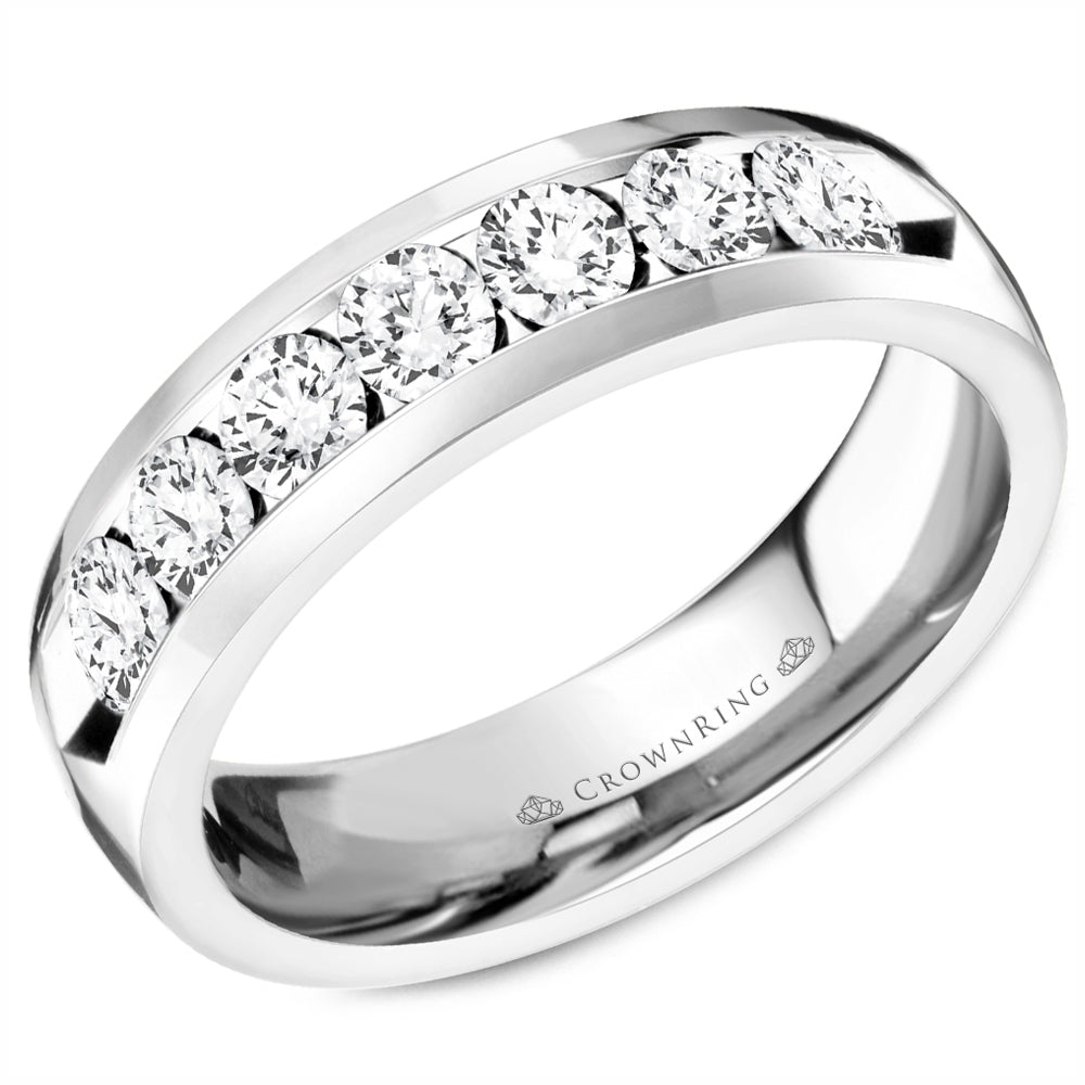 Channel Set Semi-Eternity Anniversary Band with Round Diamonds 1ct