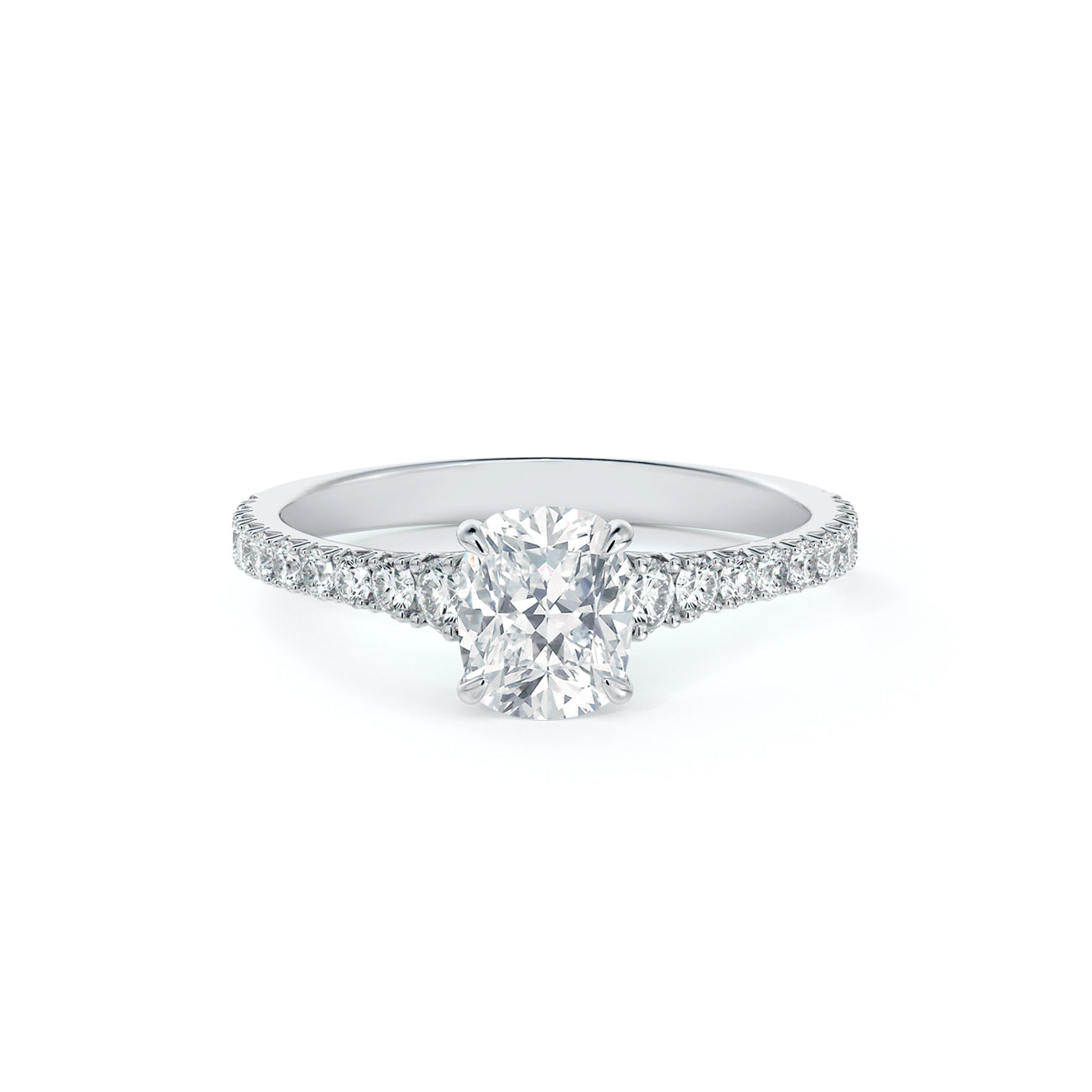 De Beers Forevermark Icon™ Cushion Brilliant Engagement Ring With Shoulder Diamonds