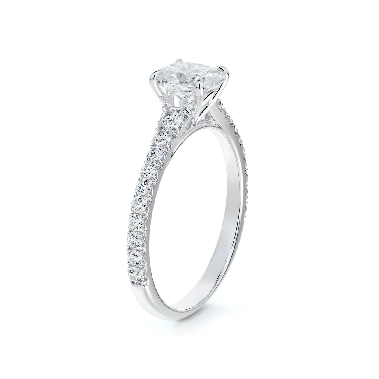 De Beers Forevermark Icon™ Cushion Brilliant Engagement Ring With Shoulder Diamonds