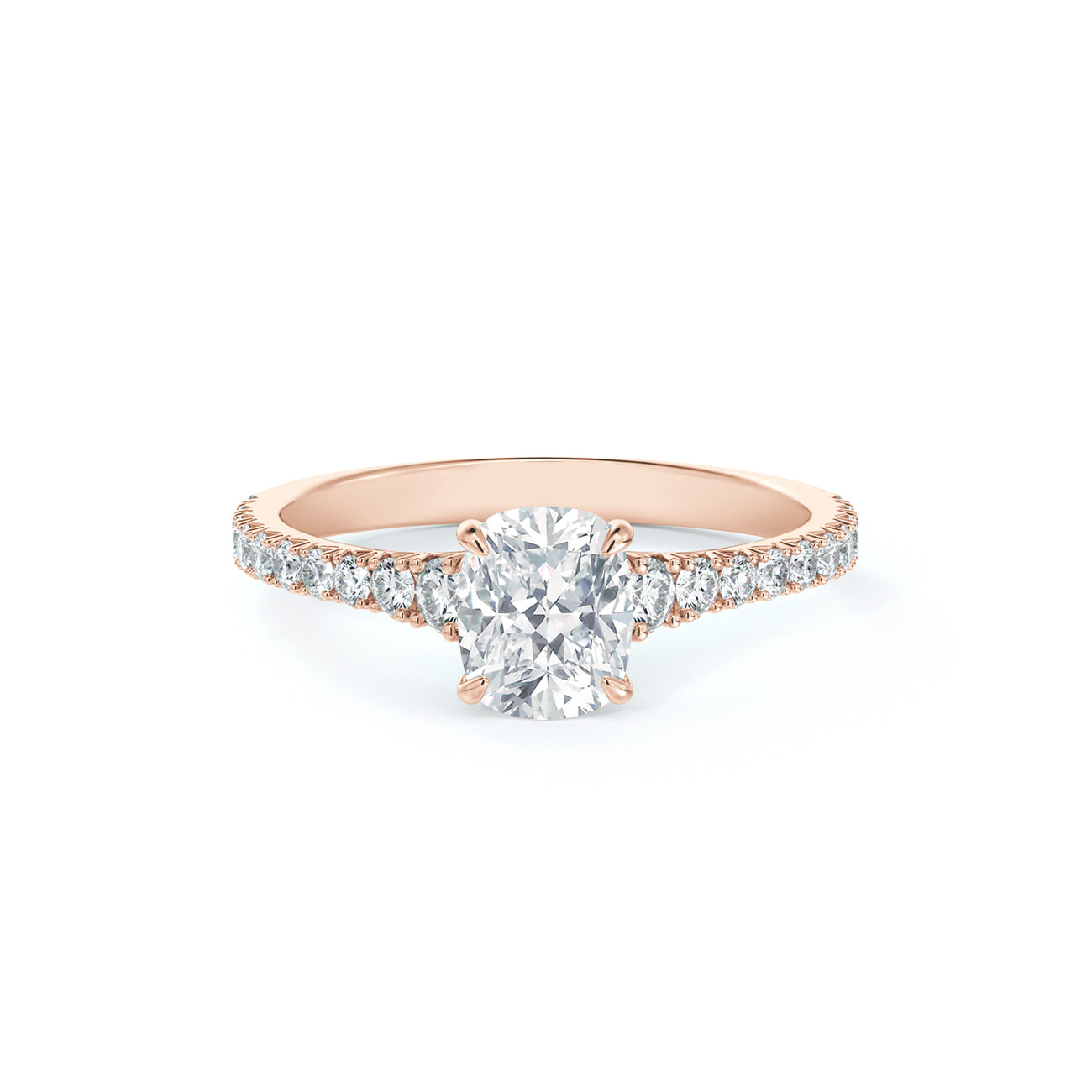De Beers Forevermark Icon™ Cushion Brilliant Engagement Ring With Shoulder Diamonds