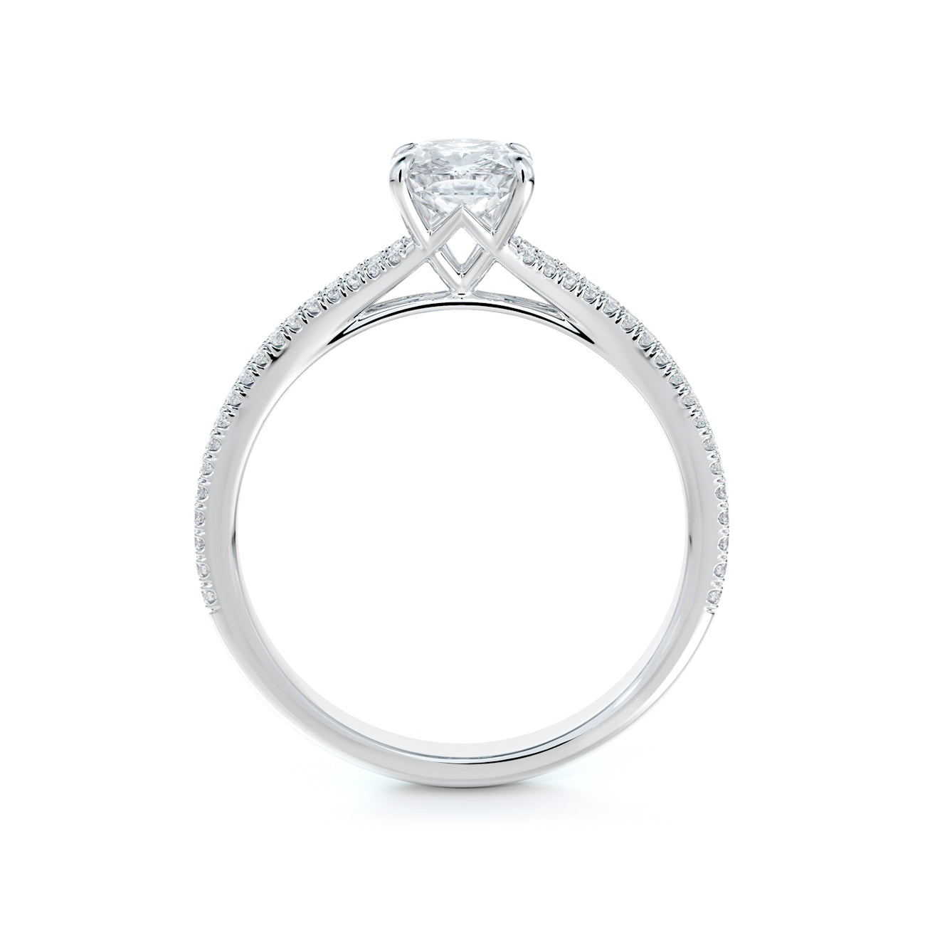 De Beers Forevermark Icon™ Cushion Brilliant Engagement Ring 2 Row Pave