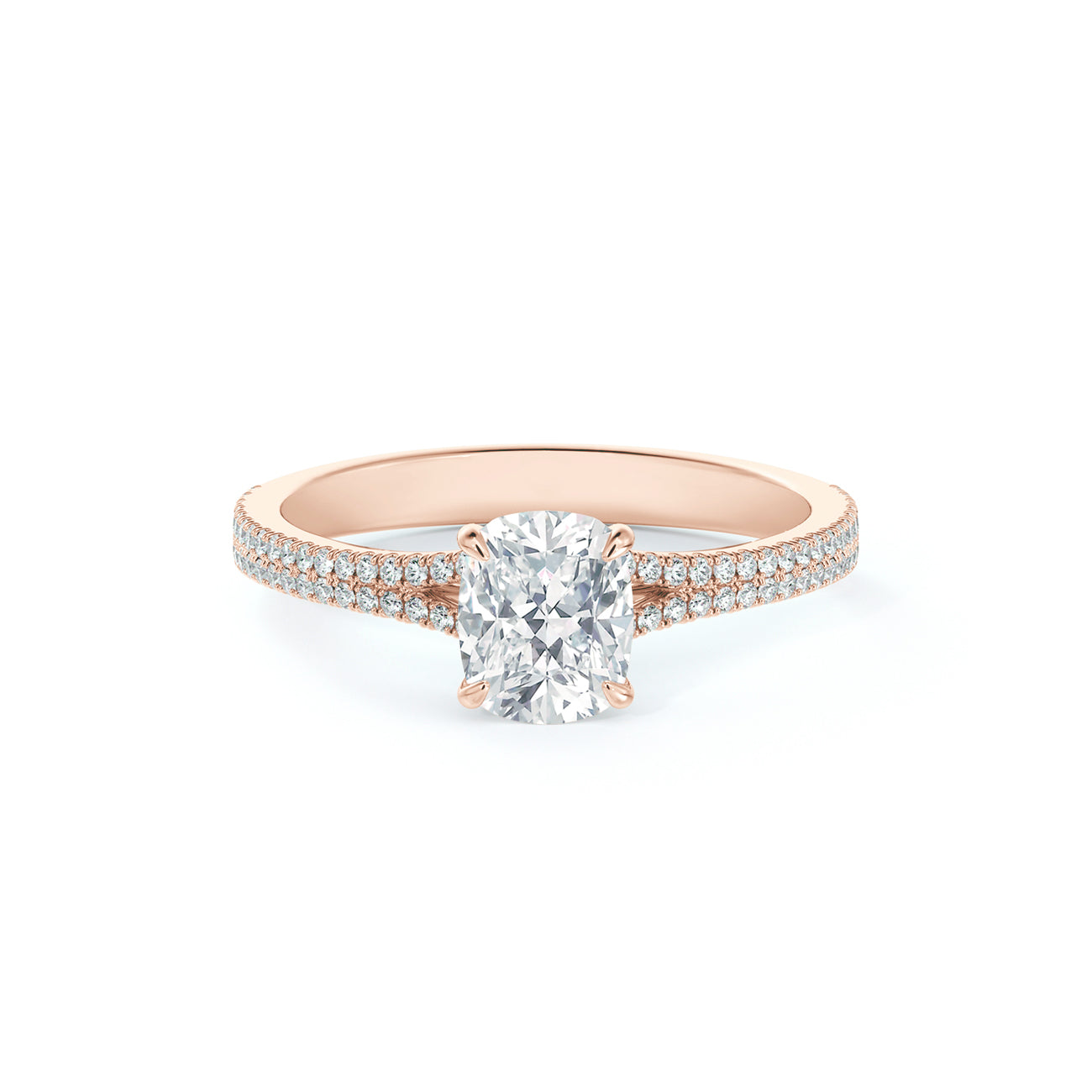 De Beers Forevermark Icon™ Cushion Brilliant Engagement Ring 2 Row Pave