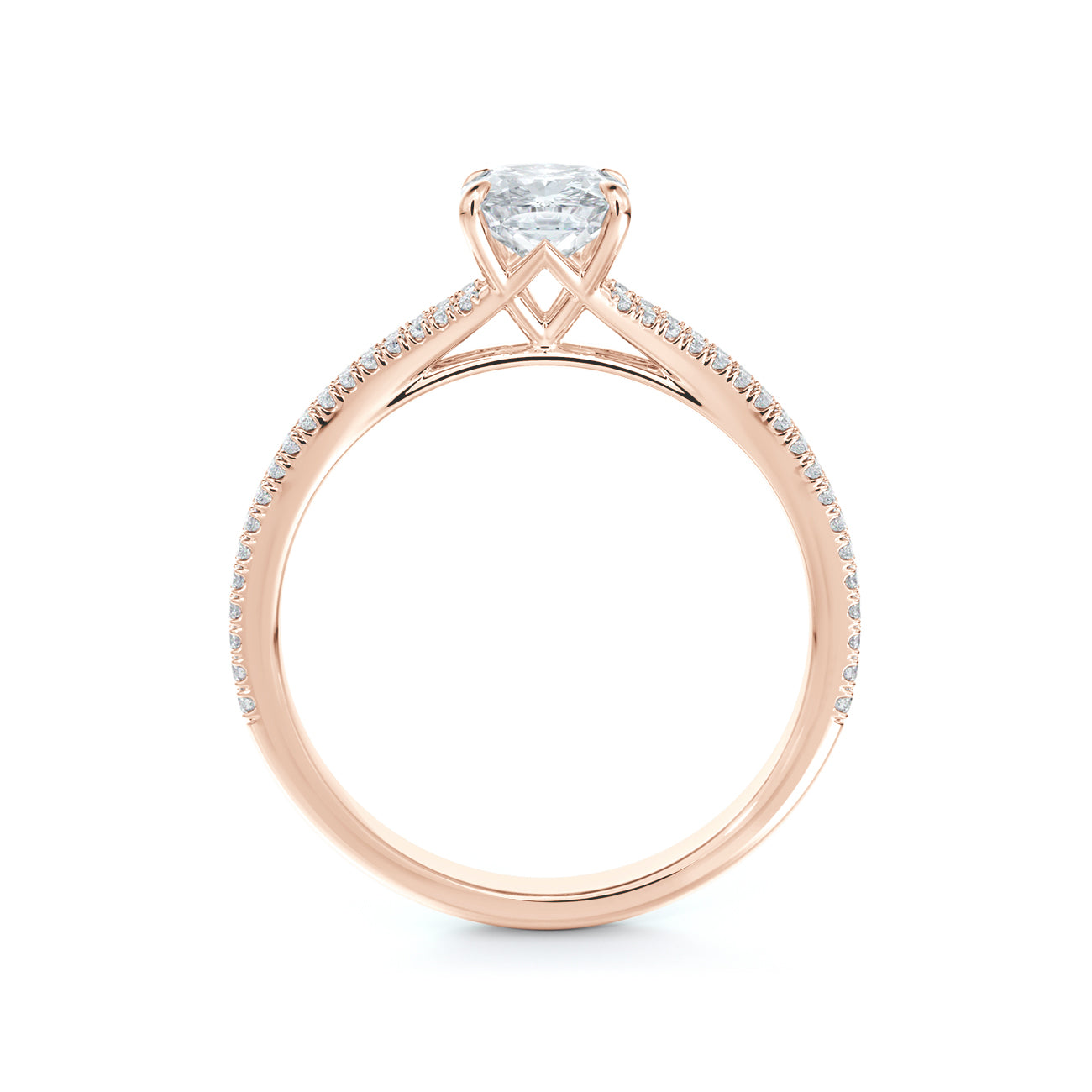 De Beers Forevermark Icon™ Cushion Brilliant Engagement Ring 2 Row Pave
