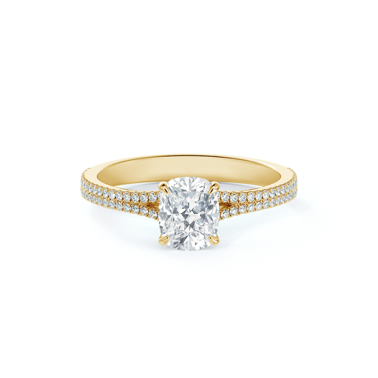 De Beers Forevermark Icon™ Cushion Brilliant Engagement Ring 2 Row Pave