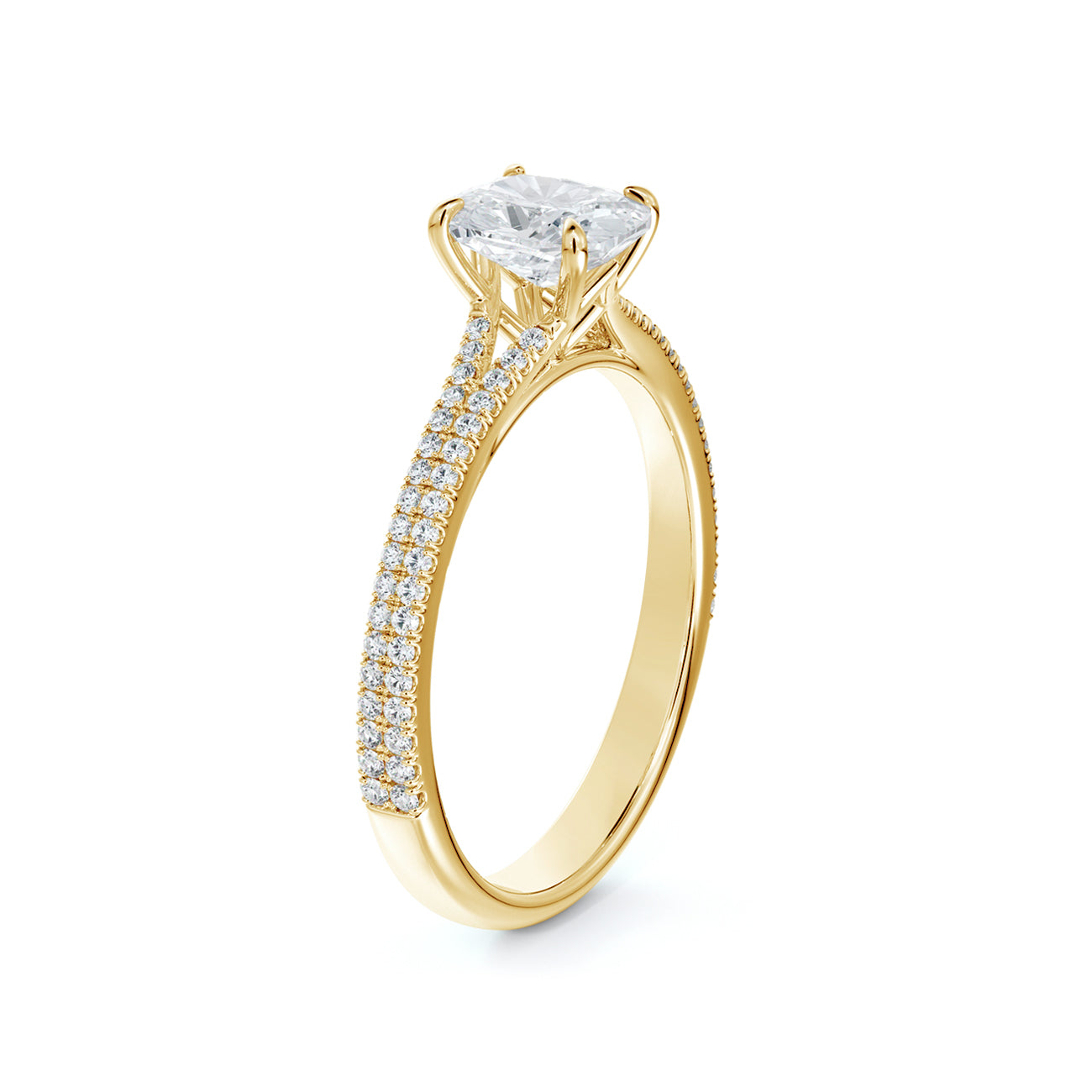 De Beers Forevermark Icon™ Cushion Brilliant Engagement Ring 2 Row Pave