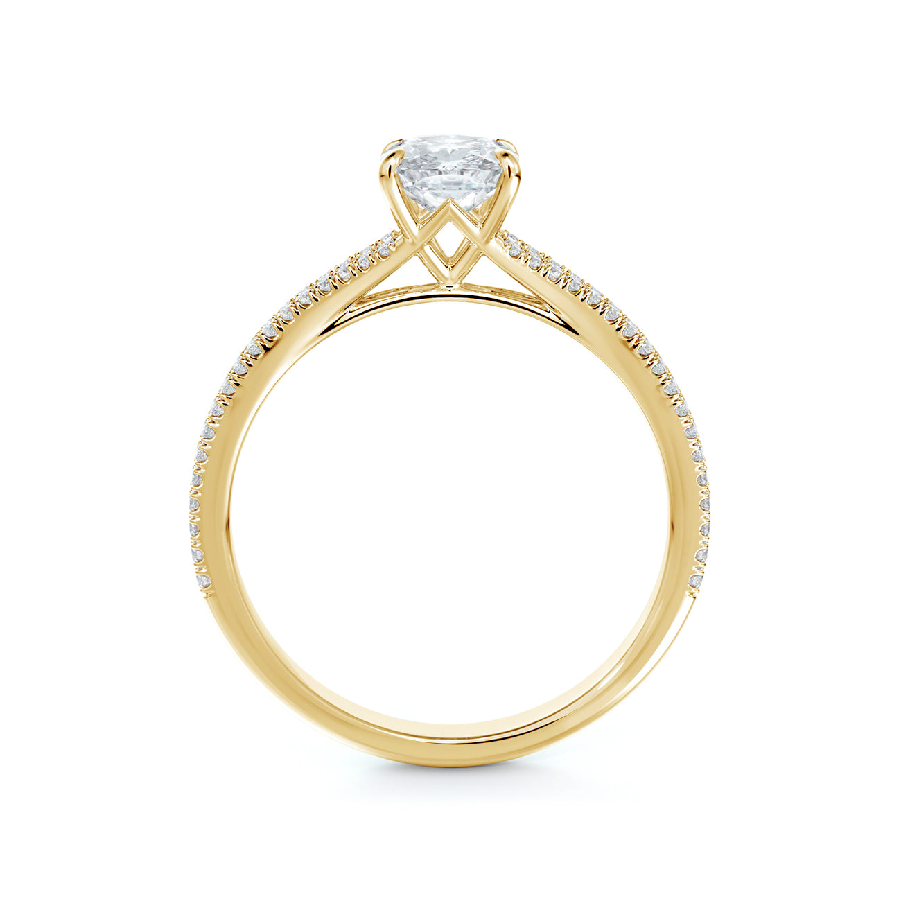 De Beers Forevermark Icon™ Cushion Brilliant Engagement Ring 2 Row Pave