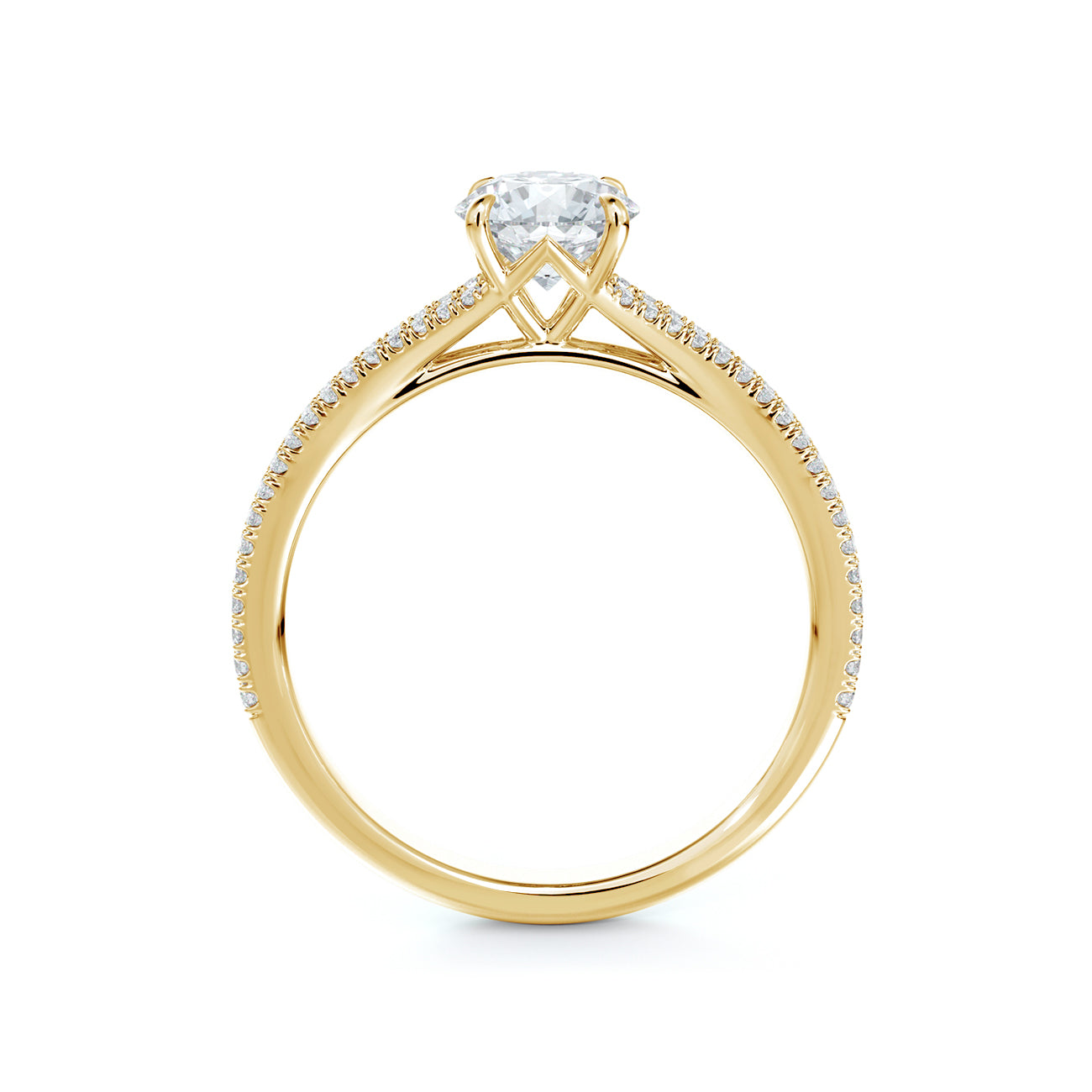 De Beers Forevermark Icon™ Round Brilliant Engagement Ring 2 Row Pave