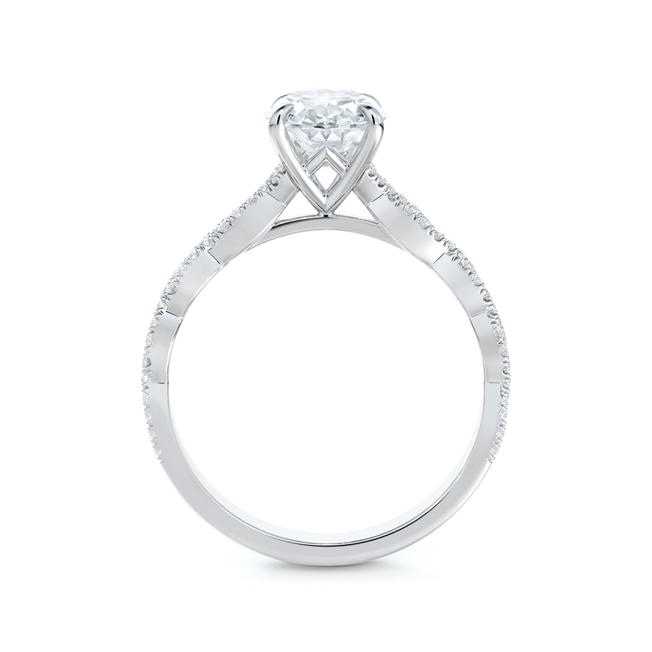 De Beers Forevermark Icon™ Oval Brilliant Engagement Ring With A Twist