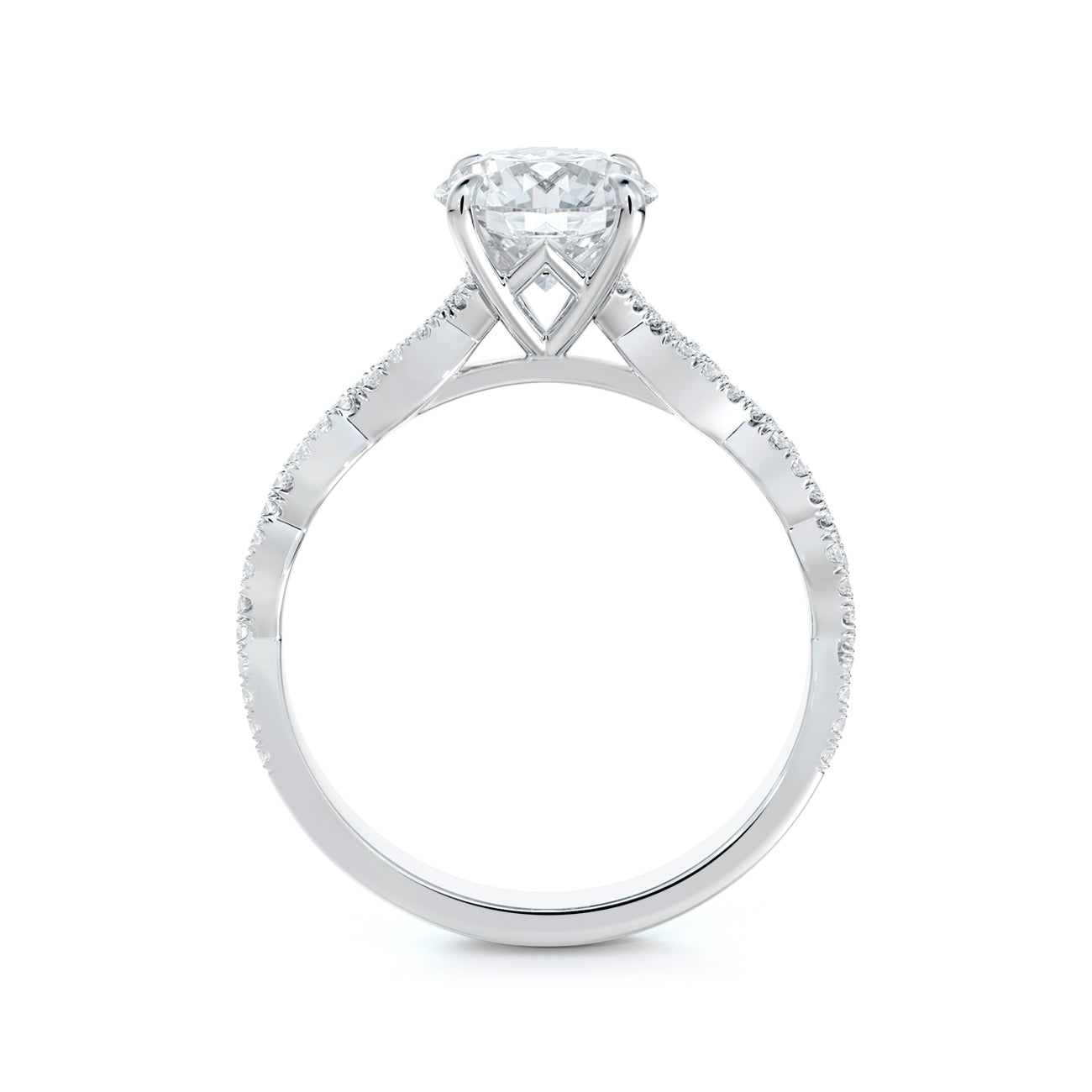 De Beers Forevermark Icon™ Round Brilliant Engagement Ring With A Twist
