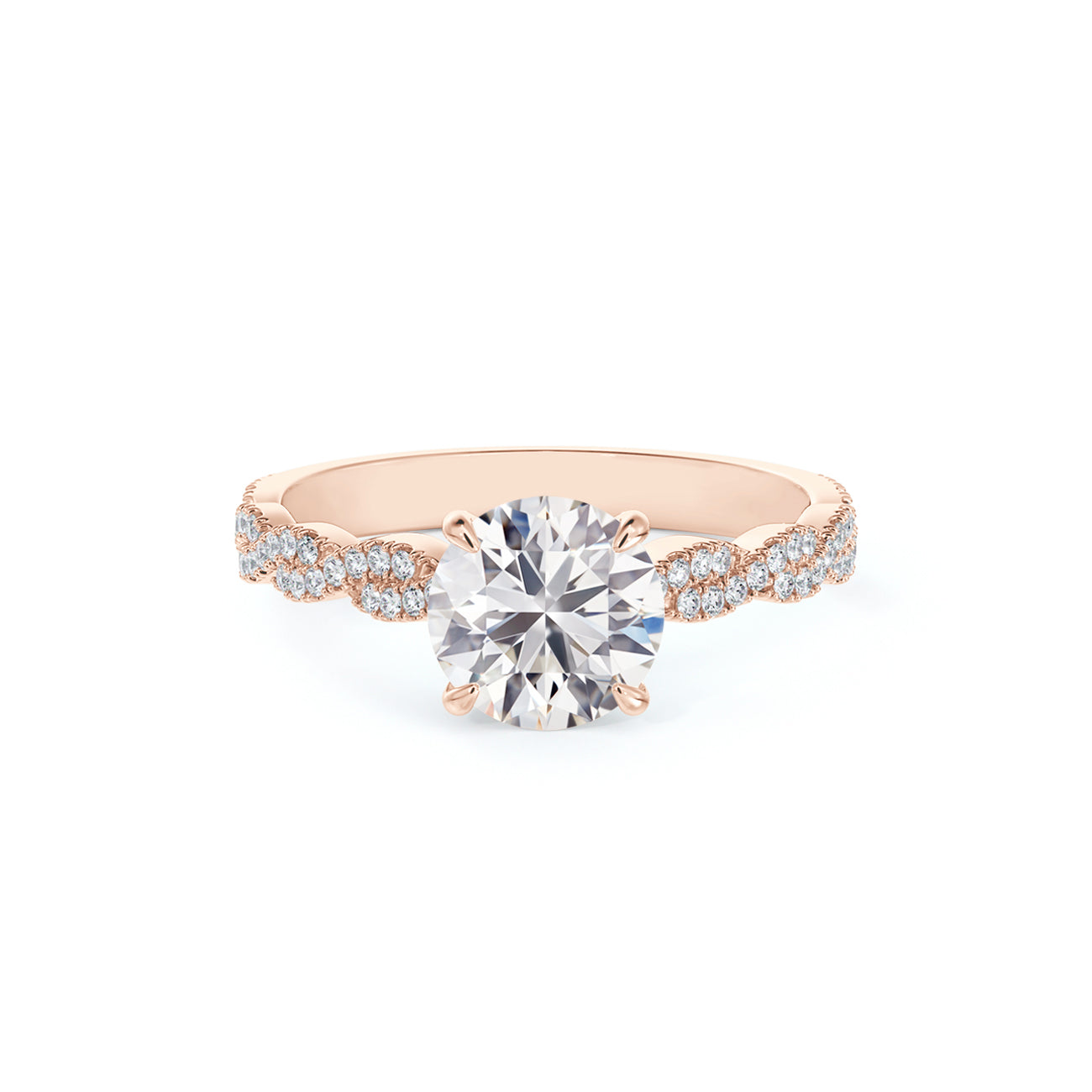 De Beers Forevermark Icon™ Round Brilliant Engagement Ring With A Twist