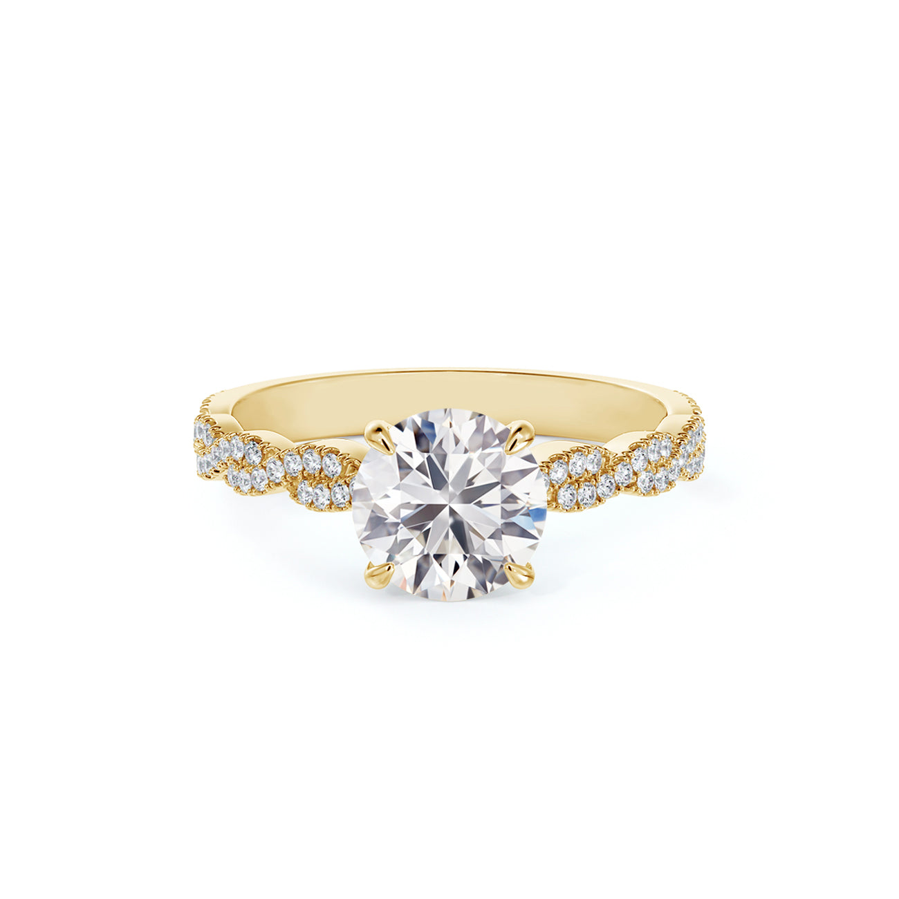 De Beers Forevermark Icon™ Round Brilliant Engagement Ring With A Twist