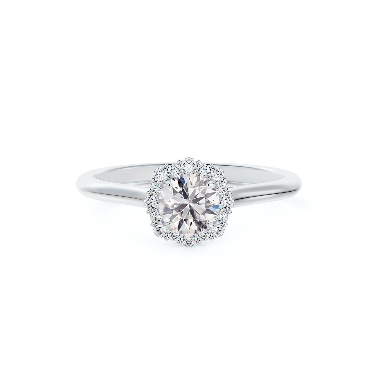 De Beers Forevermark Centre Of My Universe™ Round Brilliant Floral Engagement Ring