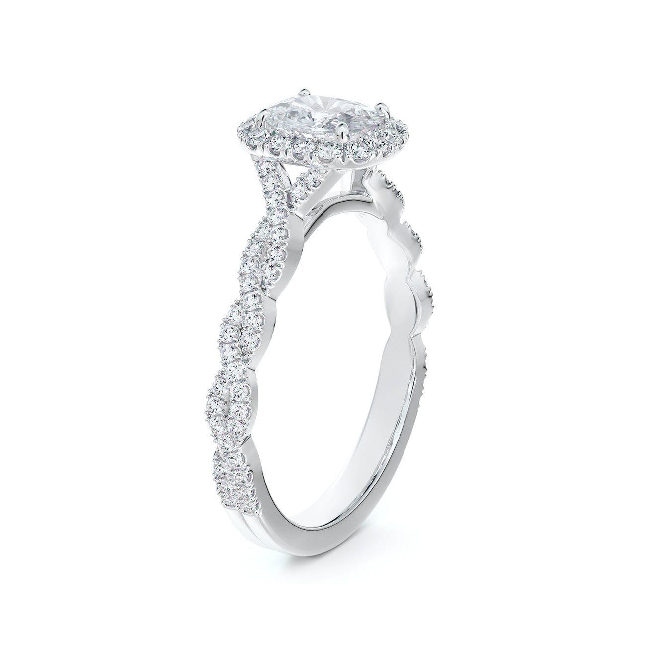 De Beers Forevermark Centre Of My Universe™ Cushion Halo Twist Engagement Ring