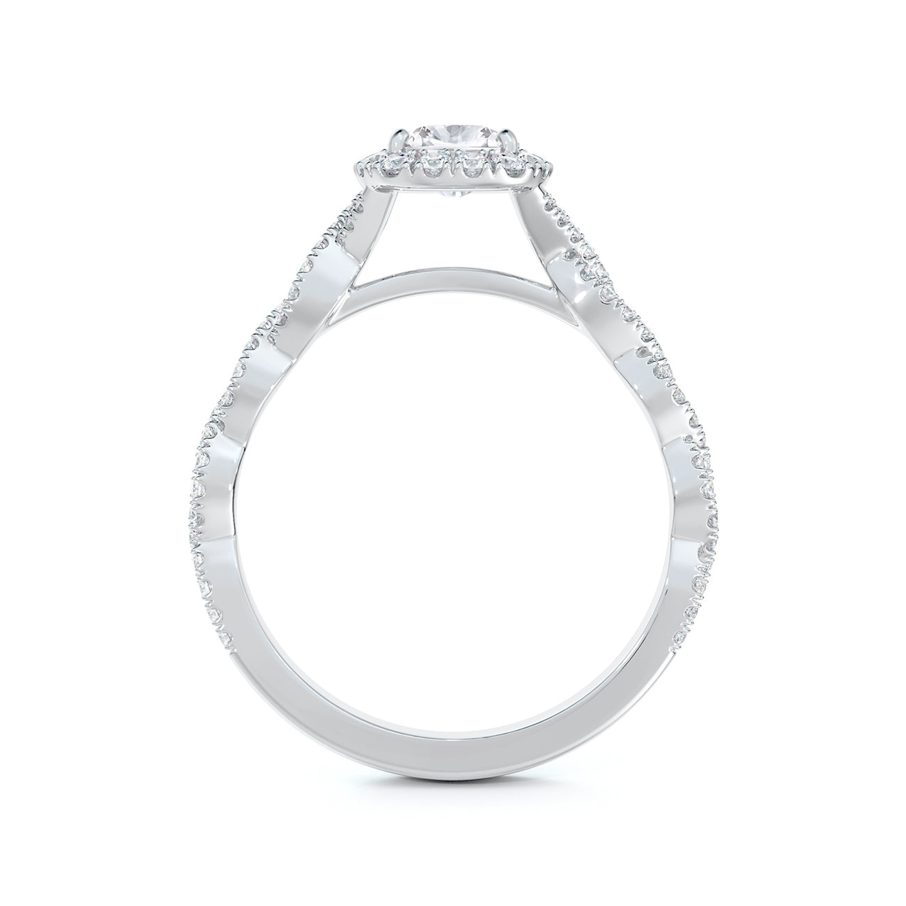 De Beers Forevermark Centre Of My Universe™ Cushion Halo Twist Engagement Ring