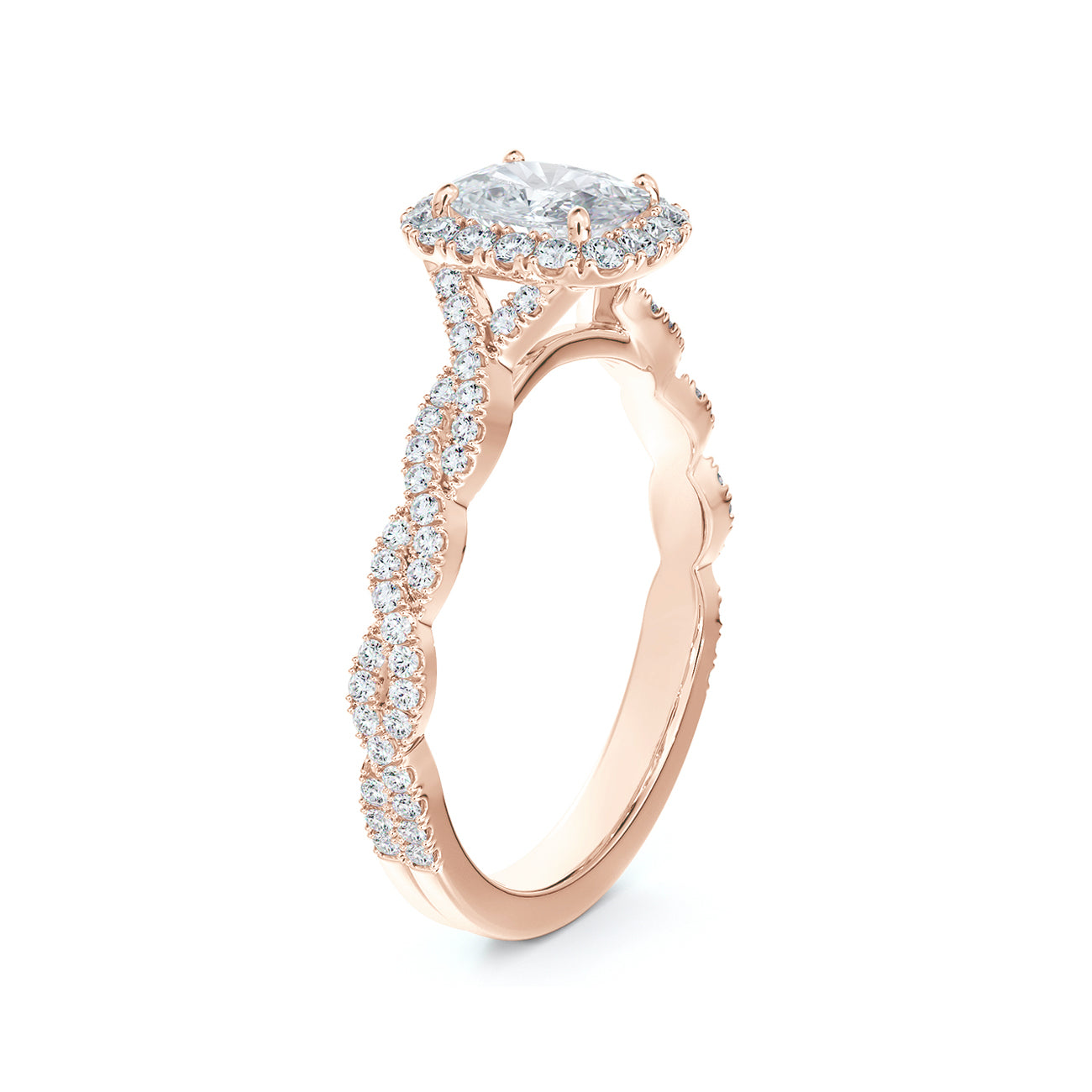 De Beers Forevermark Centre Of My Universe™ Cushion Halo Twist Engagement Ring