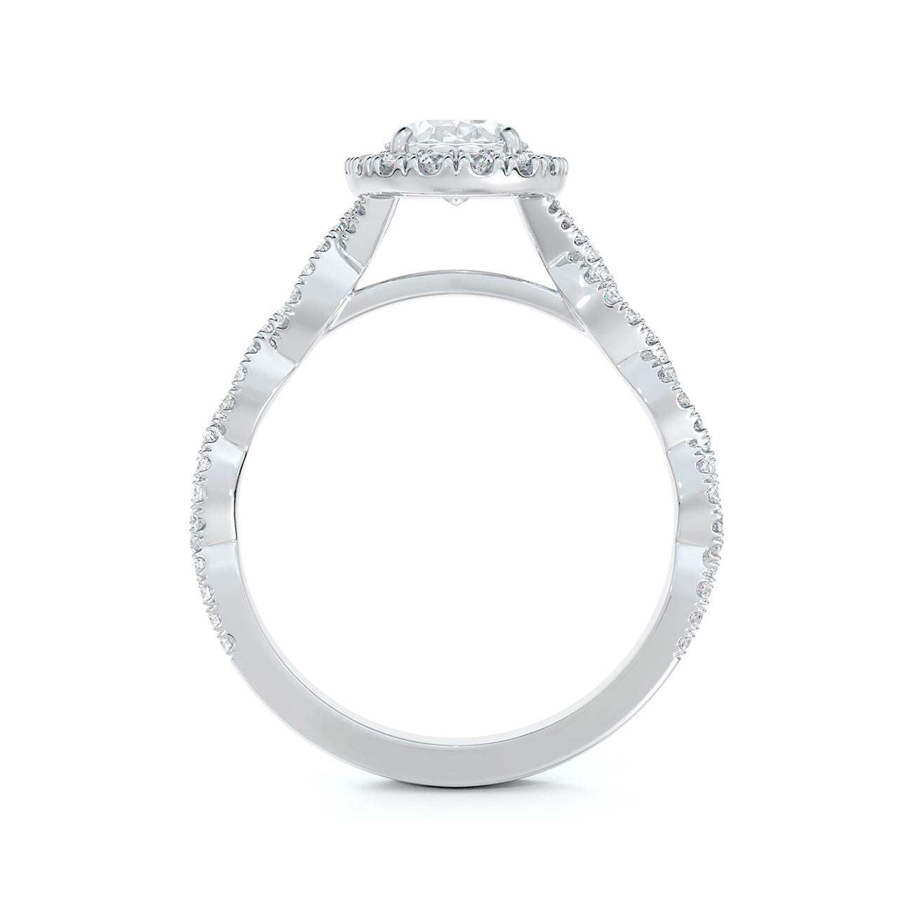 De Beers Forevermark Centre Of My Universe™ Oval Halo Twist Engagement Ring