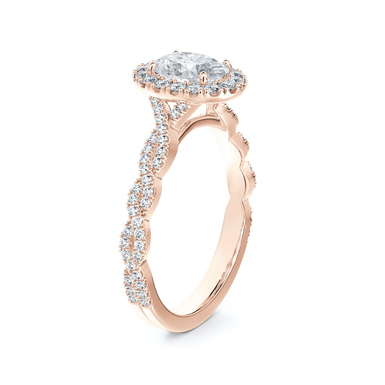De Beers Forevermark Centre Of My Universe™ Oval Halo Twist Engagement Ring