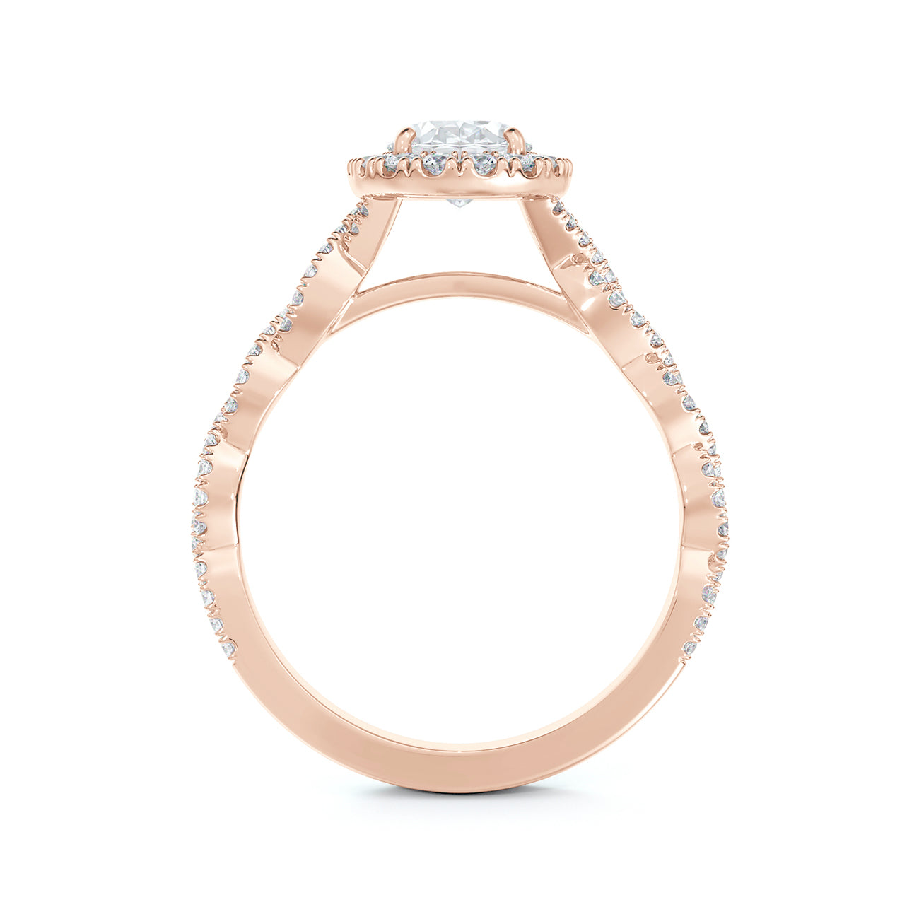 De Beers Forevermark Centre Of My Universe™ Oval Halo Twist Engagement Ring