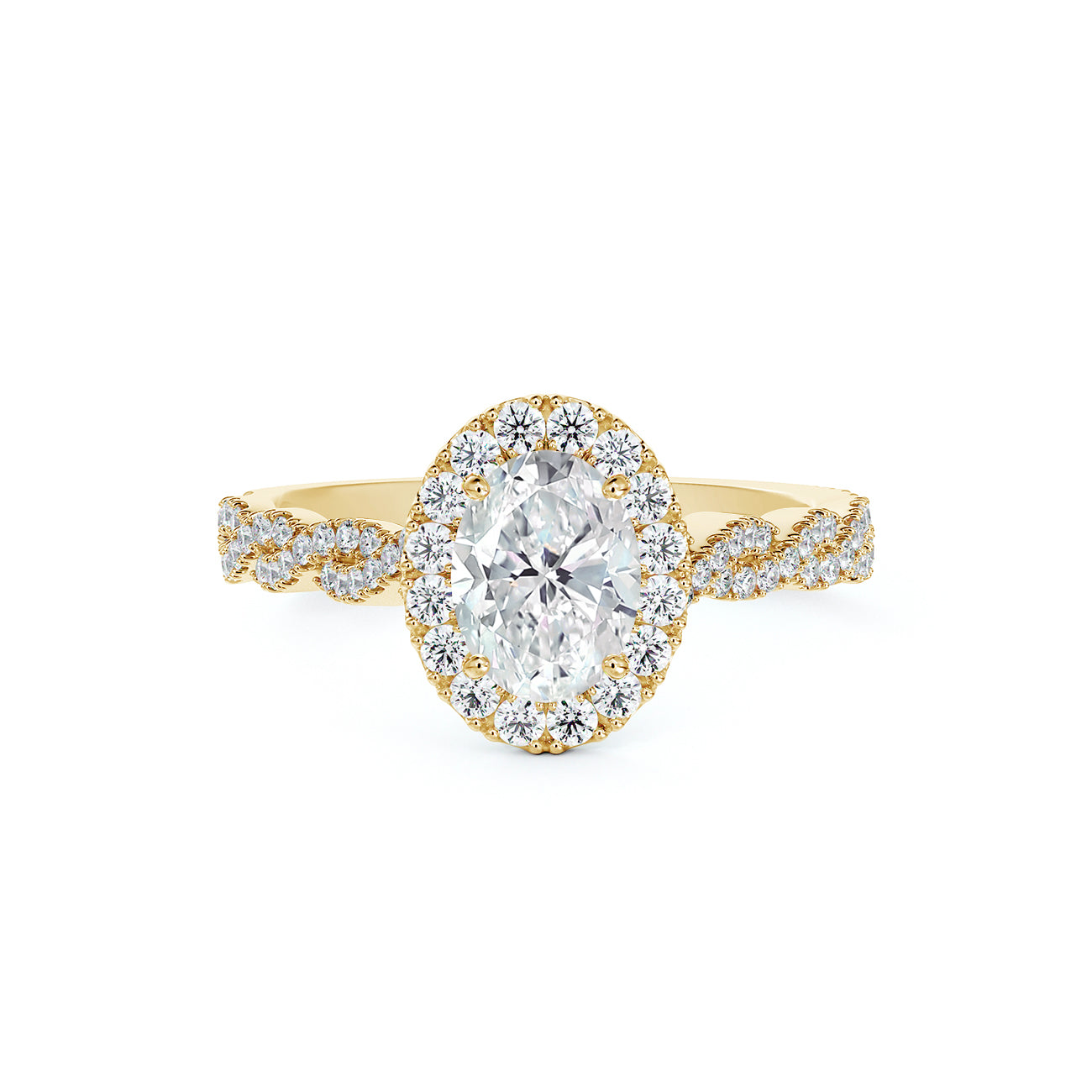 De Beers Forevermark Centre Of My Universe™ Oval Halo Twist Engagement Ring