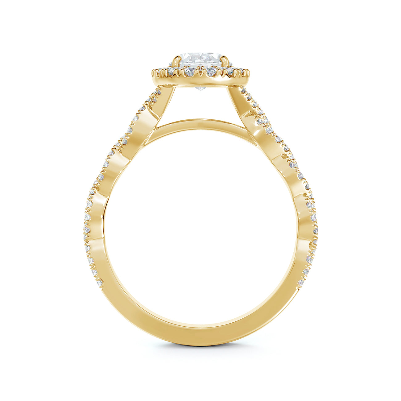 De Beers Forevermark Centre Of My Universe™ Oval Halo Twist Engagement Ring