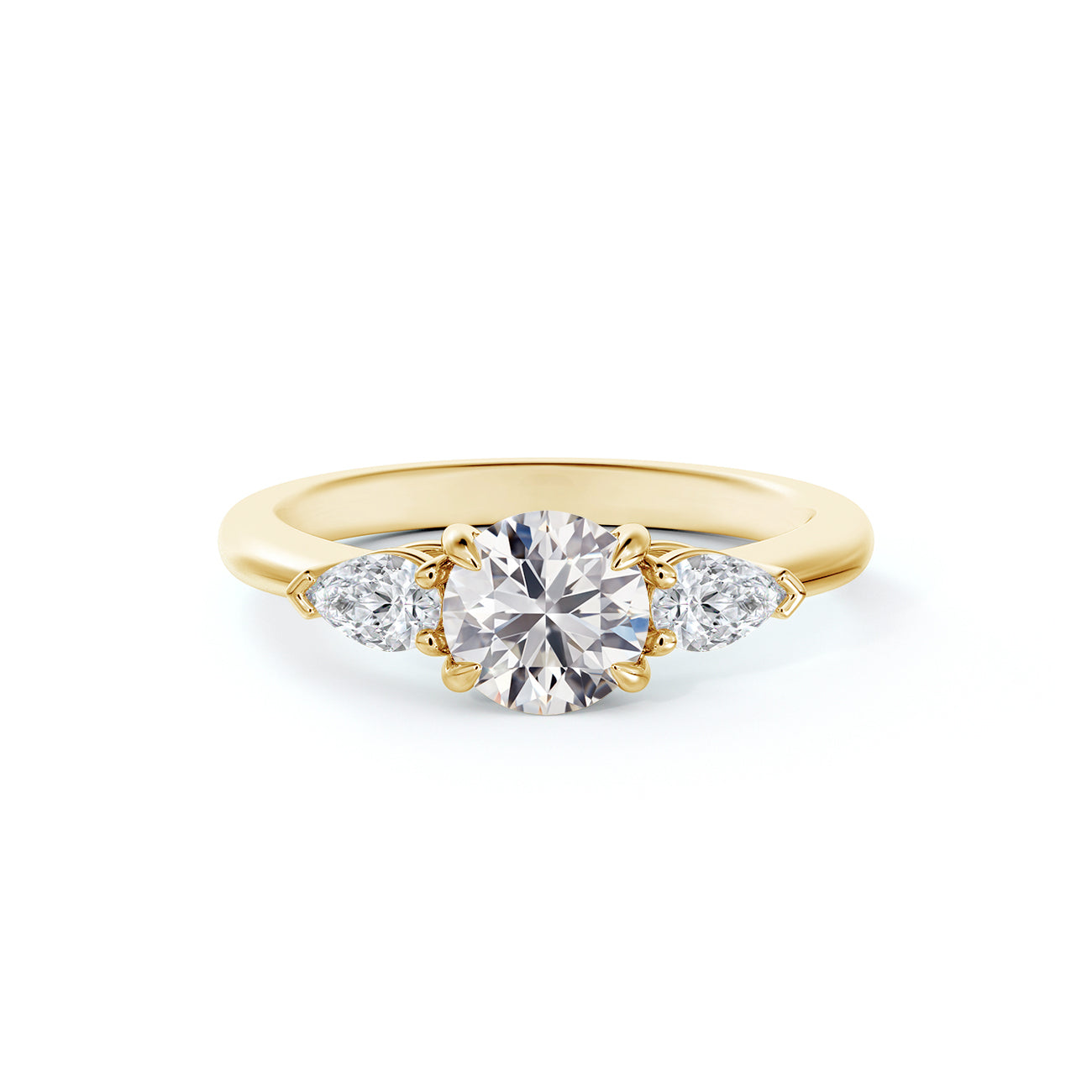 De Beers Forevermark Pear Accent Engagement Ring