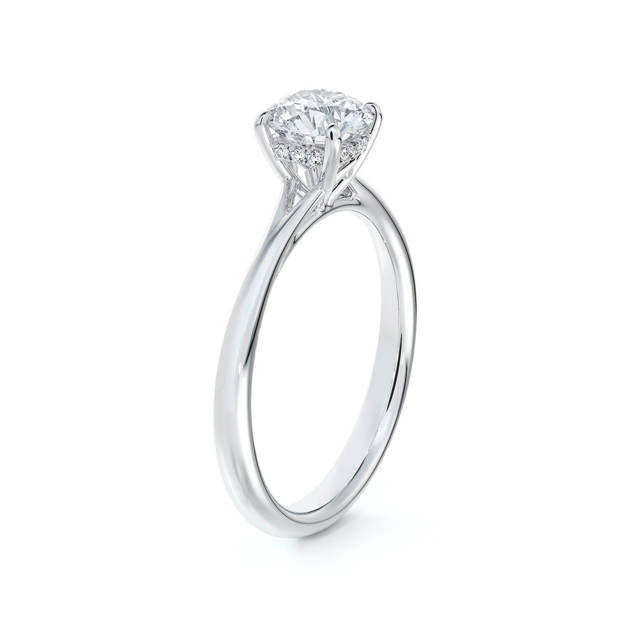 De Beers Forevermark Icon™ Round Brilliant Engagement Ring With Diamond Basket