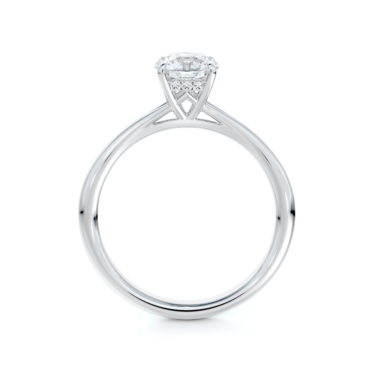 De Beers Forevermark Icon™ Round Brilliant Engagement Ring With Diamond Basket