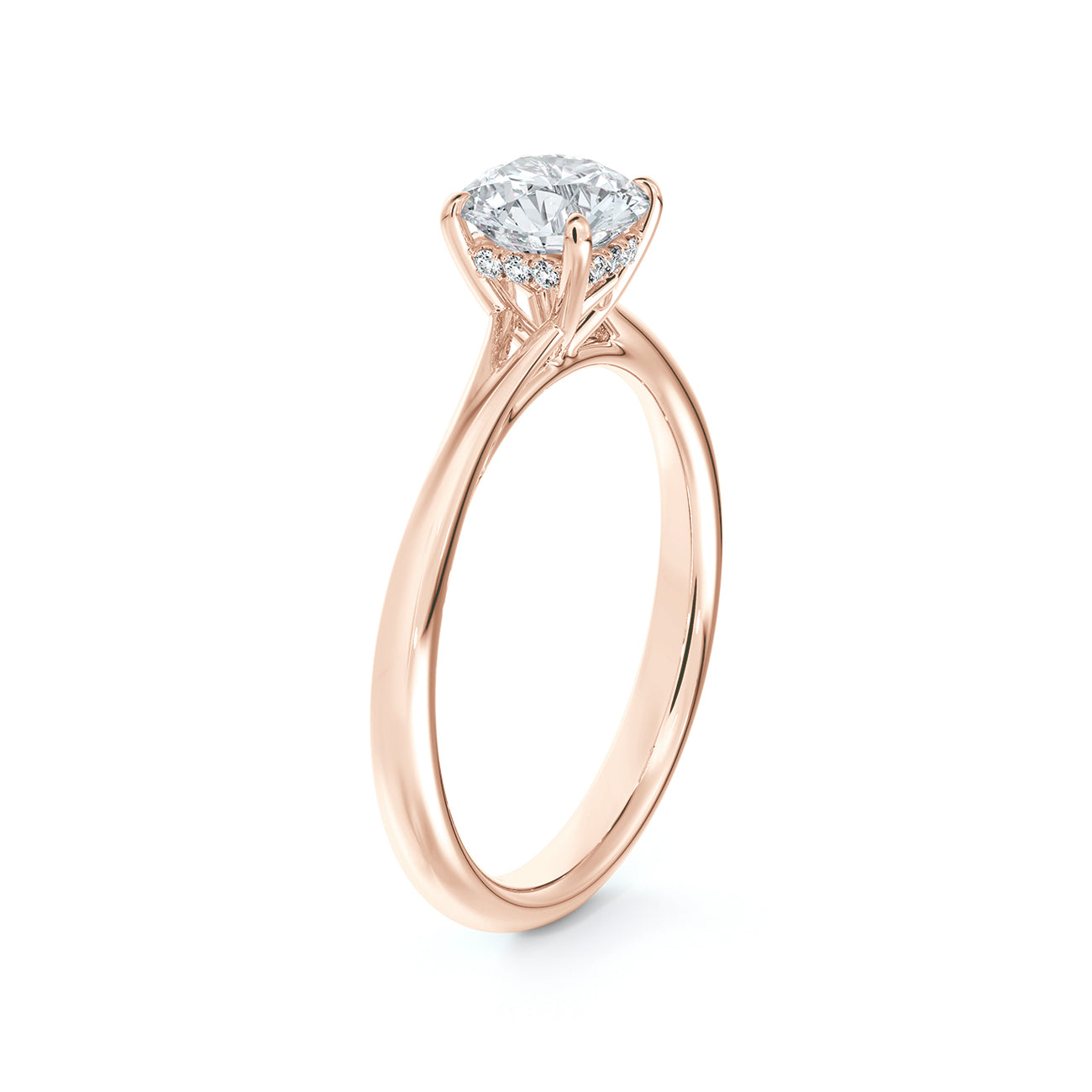 De Beers Forevermark Icon™ Round Brilliant Engagement Ring With Diamond Basket