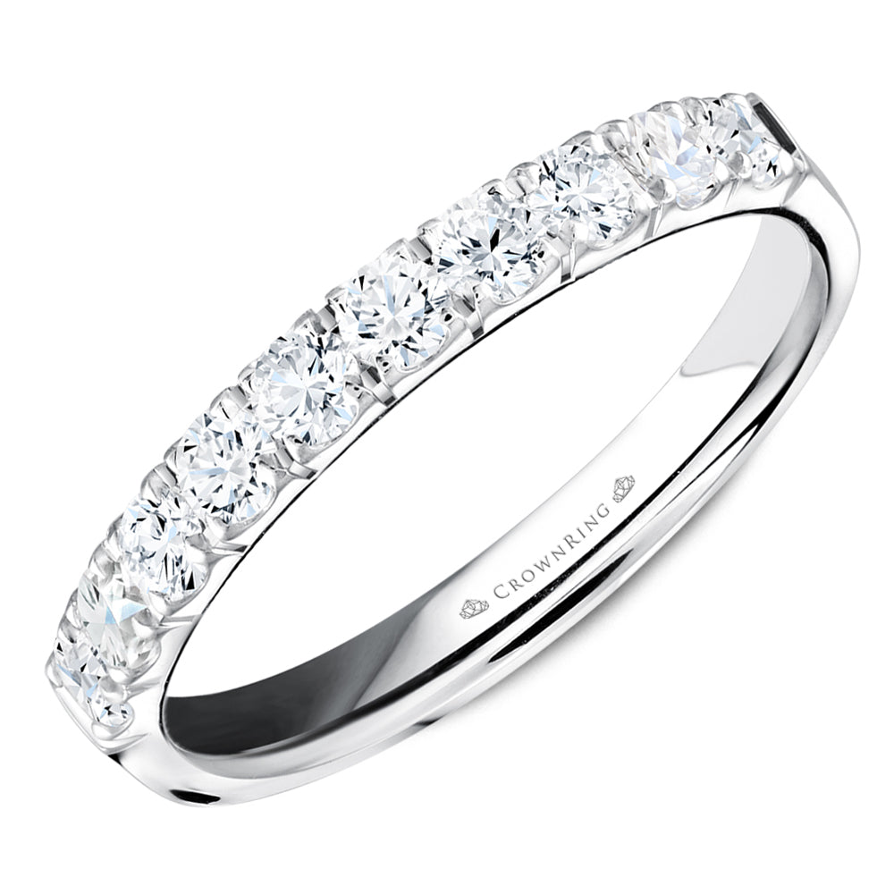 Prong Set Semi-Eternity Anniversary Band with Round Diamonds 1/2ct