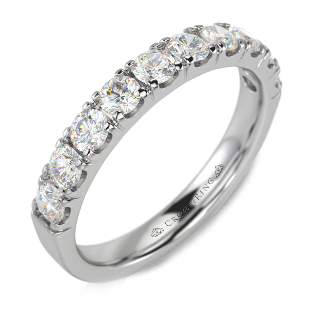 Prong Set Semi-Eternity Anniversary Band with Round Diamonds 3/4ct