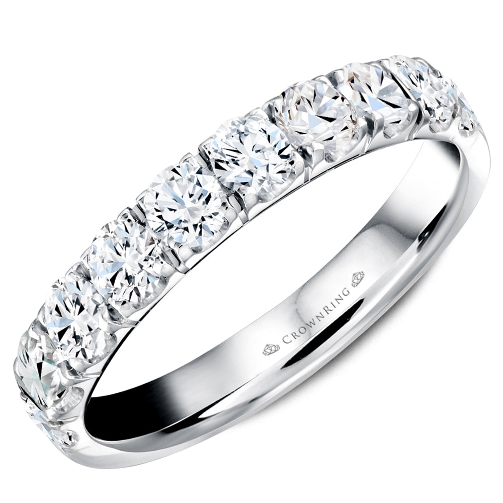 Prong Set Semi-Eternity Anniversary Band with Round Diamonds 1ct