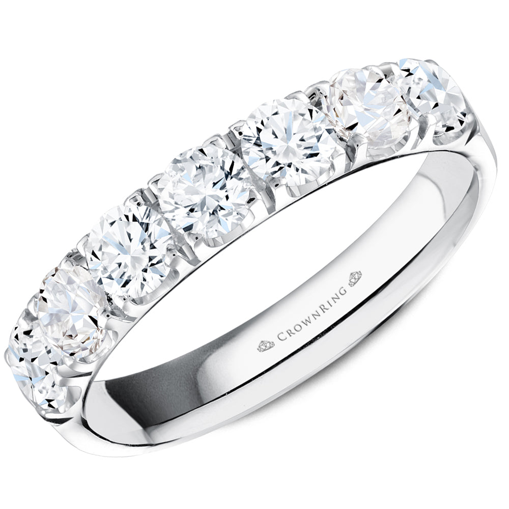 Prong Set Semi-Eternity Anniversary Band with Round Diamonds 1ct