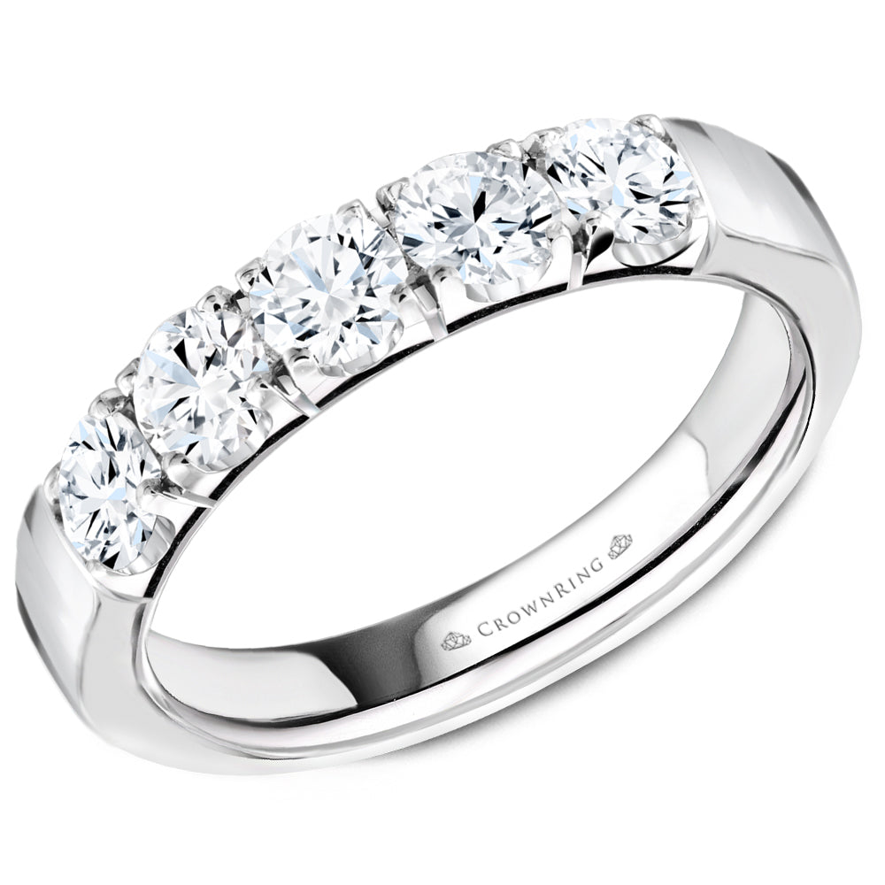 Prong Set Semi-Eternity Anniversary Band with Round Diamonds 1ct