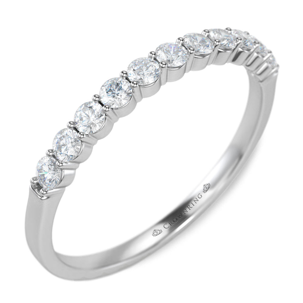 Shared Prong Set Semi-Eternity Anniversary Band with Round Diamonds 1/3ct