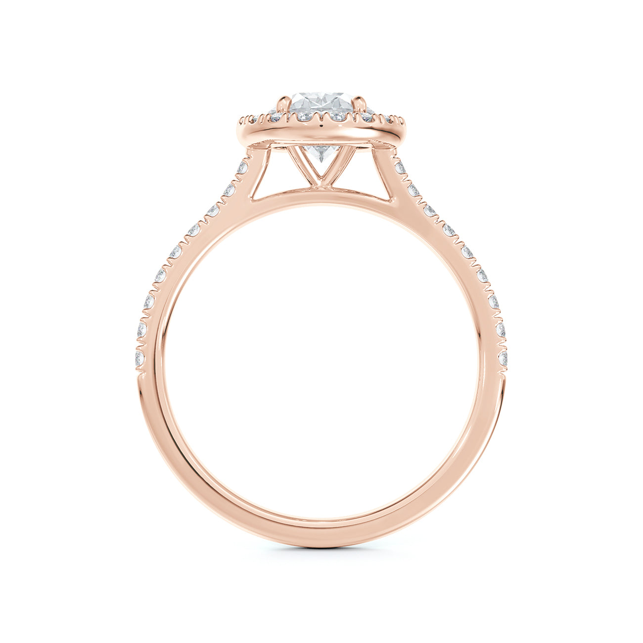 Portfolio by De Beers Forevermark™ Halo Engagement Ring With Pave Band
