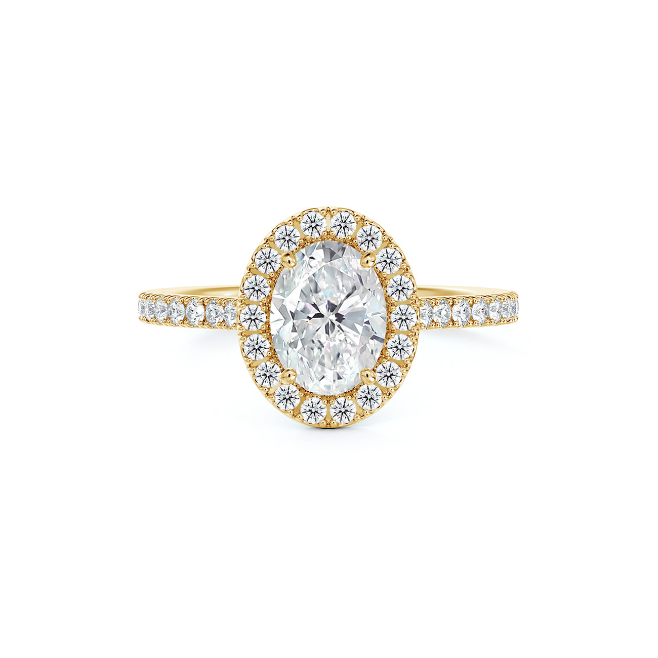 Portfolio by De Beers Forevermark™ Halo Engagement Ring With Pave Band