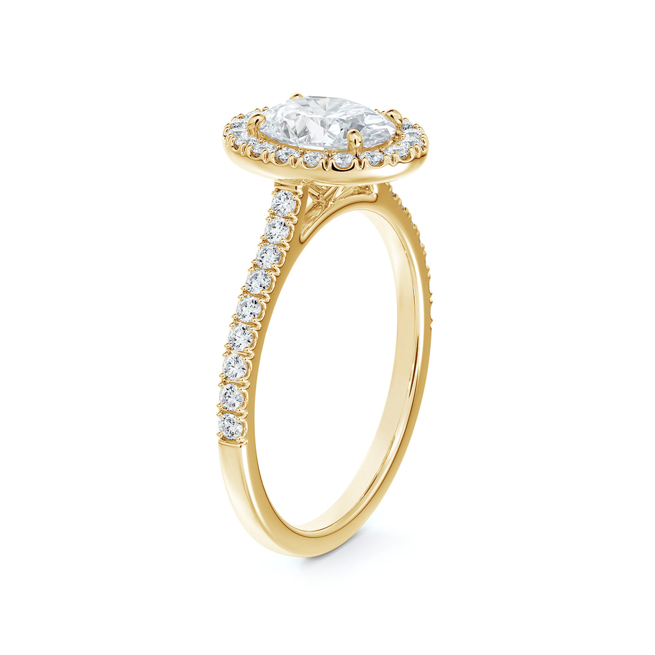 Portfolio by De Beers Forevermark™ Halo Engagement Ring With Pave Band