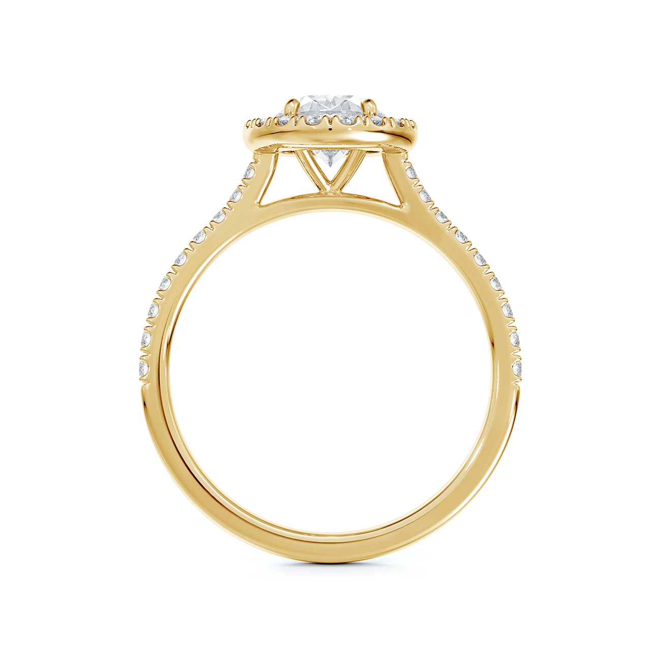 Portfolio by De Beers Forevermark™ Halo Engagement Ring With Pave Band