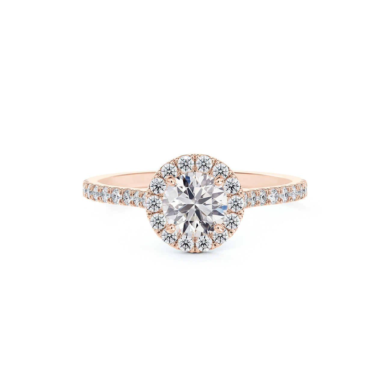 Portfolio by De Beers Forevermark™ Halo Engagement Ring With Pave Band