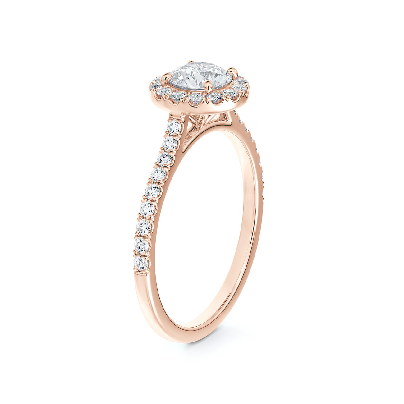 Portfolio by De Beers Forevermark™ Halo Engagement Ring With Pave Band