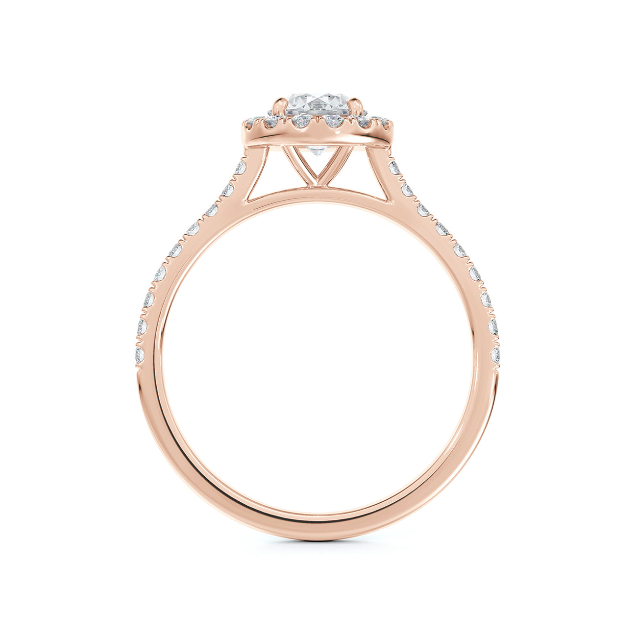 Portfolio by De Beers Forevermark™ Halo Engagement Ring With Pave Band