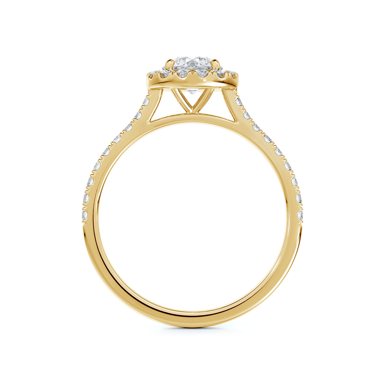 Portfolio by De Beers Forevermark™ Halo Engagement Ring With Pave Band